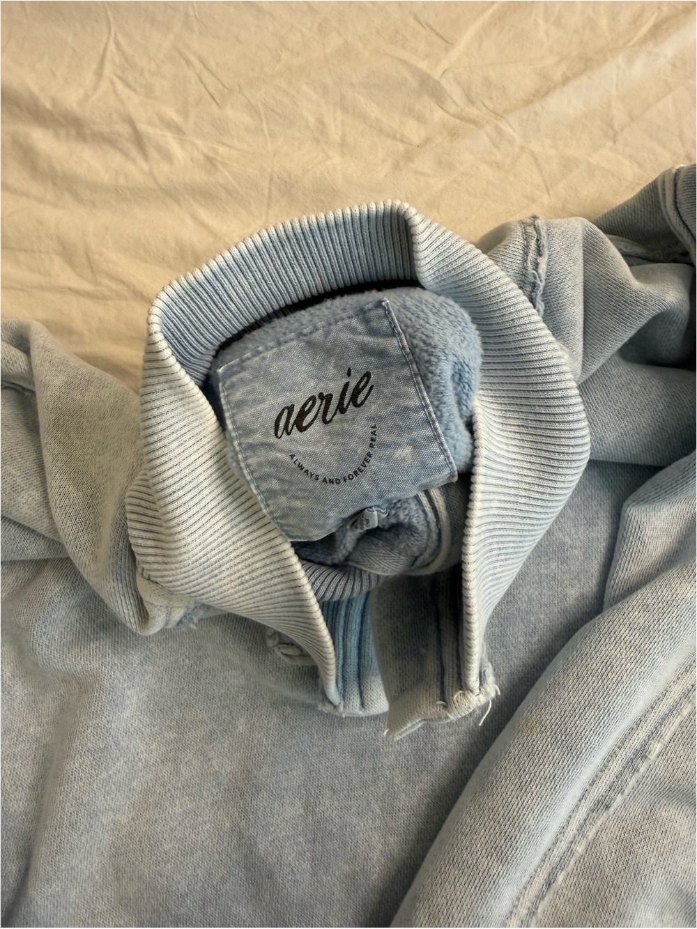 Light Blue Oversized Pullover Sweatshirt - Picture 4 of 4
